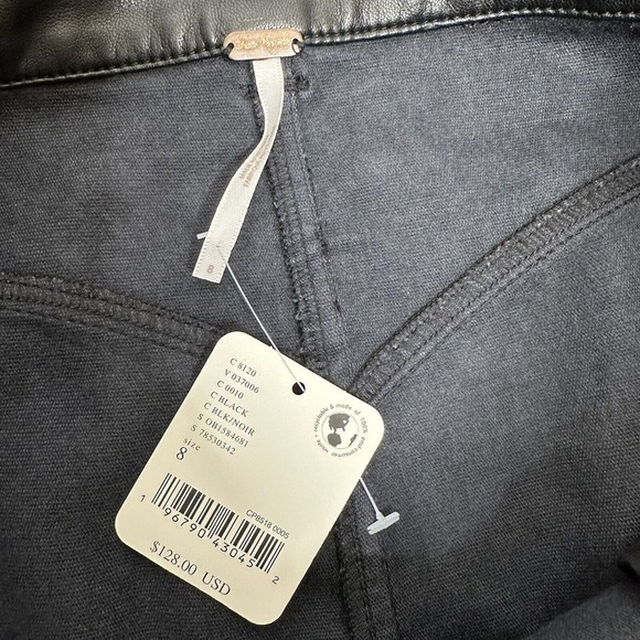 NWT Free People Faux Leather City Slicker Vegan Maxi Skirt Womens Black Size 8 - Picture 7 of 8